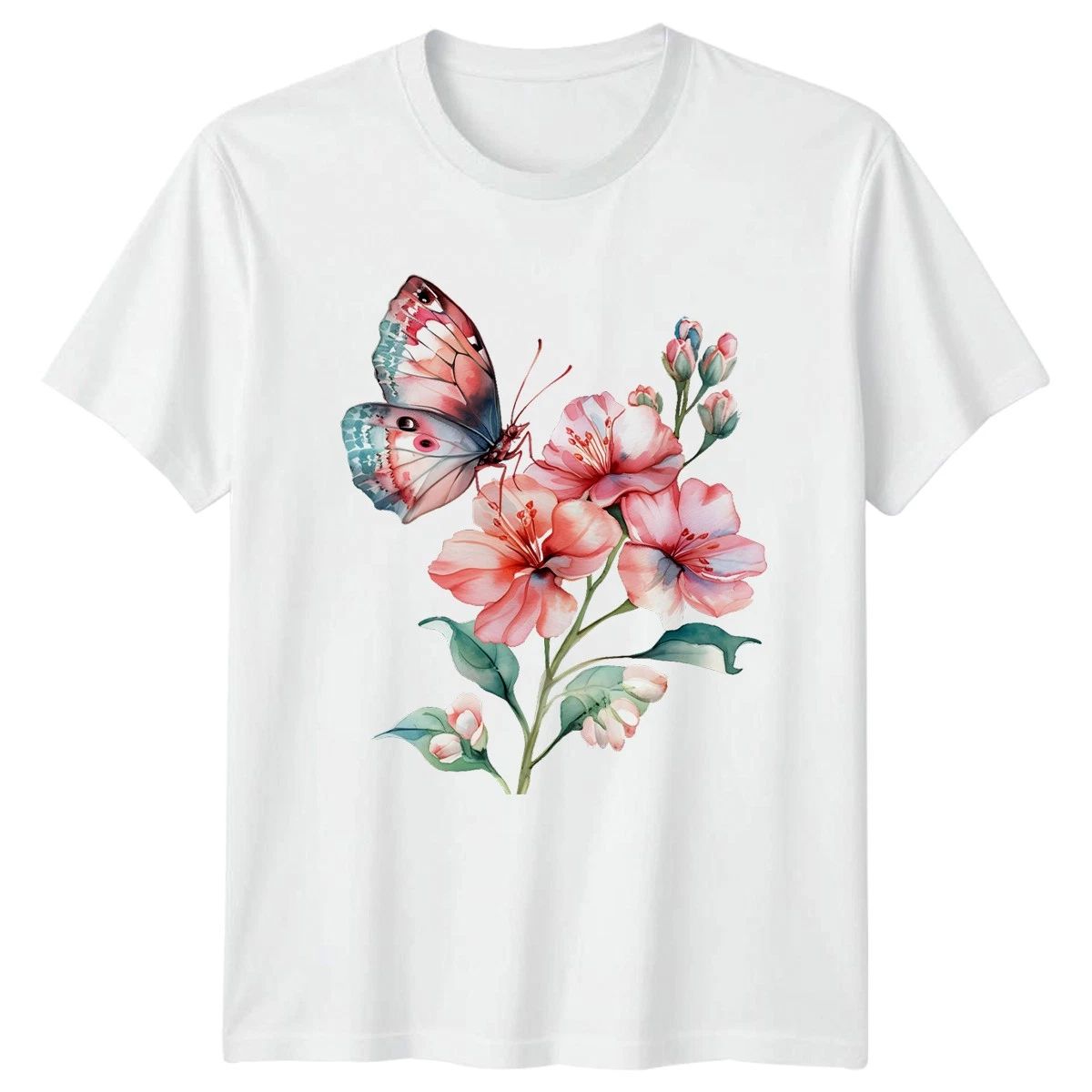 Butterfly Flowers Floral Nature Mens T-Shirt Womens Tee Graphic Unisex Top Unisex T-shirt, Sweatshirt, Hoodie, Long Sleeve Tee - T-Shirt, Sweatshirt, Hoodie