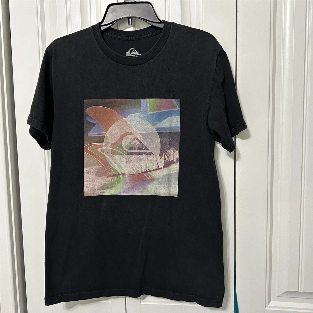 Quiksilver Shirt Mens T Shirt Small Black Gray Beach Palm Tree Surfing Fade Unisex T-shirt, Sweatshirt, Hoodie, Long Sleeve Tee - T-Shirt, Sweatshirt, Hoodie