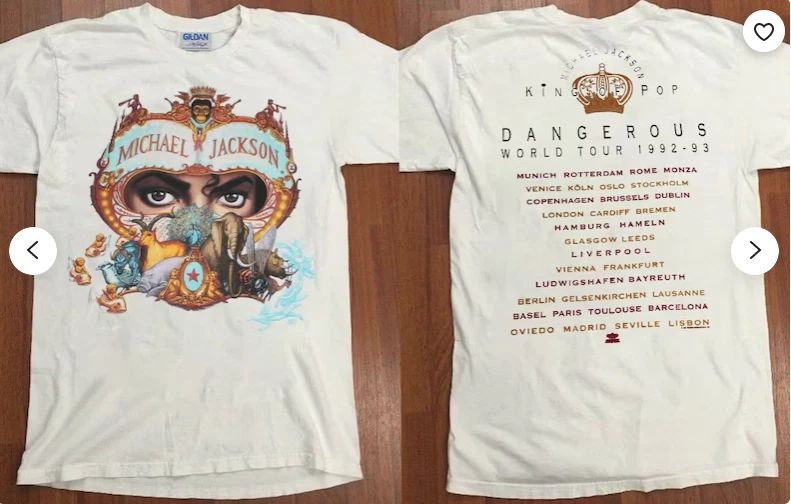 Vintage 90s Michael Jackson Dangerous World Tour 1992-93 T-Shirt Unisex T-shirt, Sweatshirt, Hoodie, Long Sleeve Tee - T-Shirt, Sweatshirt, Hoodie
