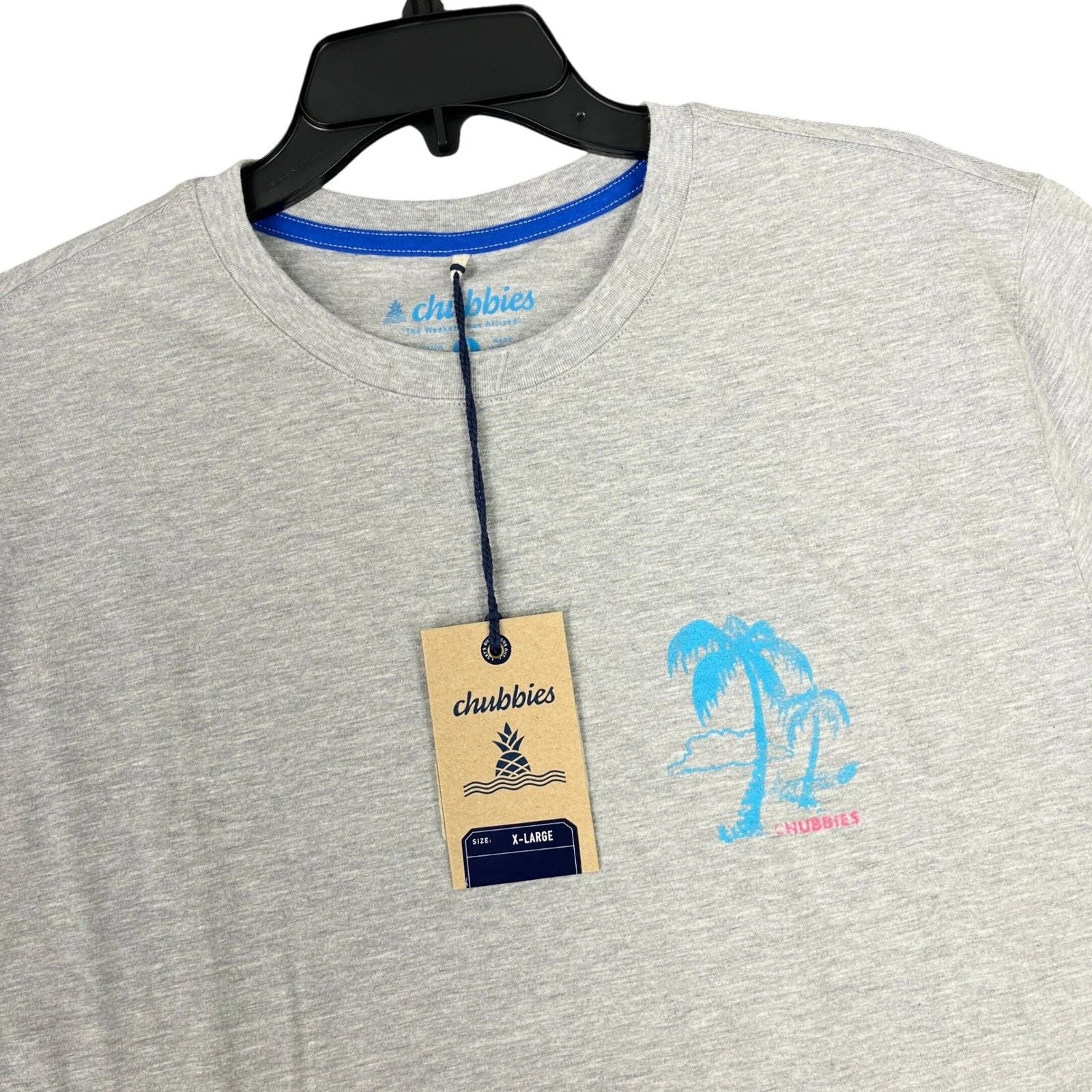 Chubbies Mens XL Grey Palm Tree Graphic T Shirt The Weekend Has Arrived Unisex T-shirt, Sweatshirt, Hoodie, Long Sleeve Tee - T-Shirt, Sweatshirt, Hoodie