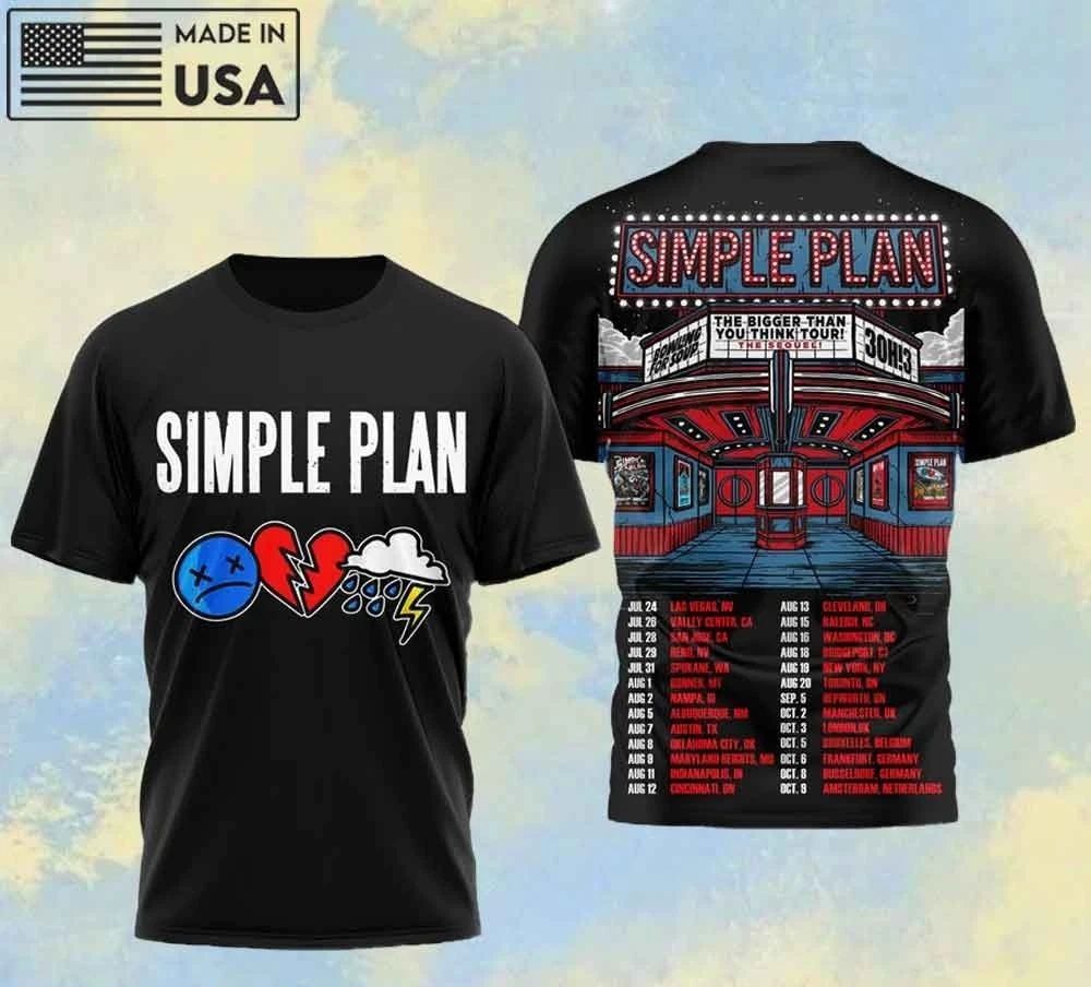 Simple Plan The Bigger Than You Think Tour AOP T-Shirt Unisex T-shirt, Sweatshirt, Hoodie, Long Sleeve Tee - T-Shirt, Sweatshirt, Hoodie
