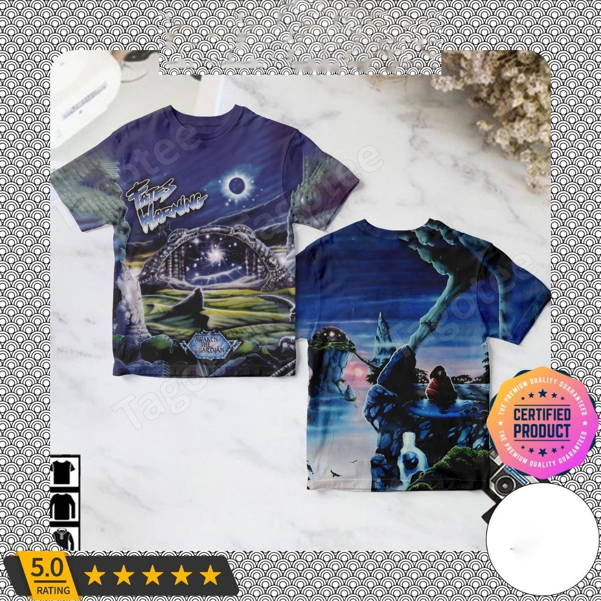 Fates Warning Awaken The Guardian Album Cover Custom 3D T-shirt 1F2210 Unisex T-shirt, Sweatshirt, Hoodie, Long Sleeve Tee - T-Shirt, Sweatshirt, Hoodie