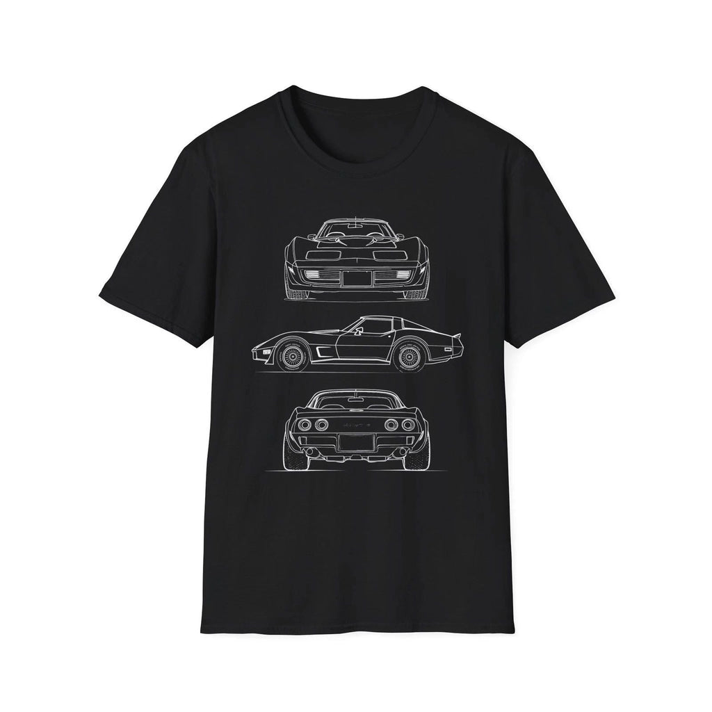 1979 Corvette Line Art Shirt C3 Stingray Front Side Rear View Tee for Chevy Fans Unisex T-shirt, Sweatshirt, Hoodie, Long Sleeve Tee - T-Shirt, Sweatshirt, Hoodie