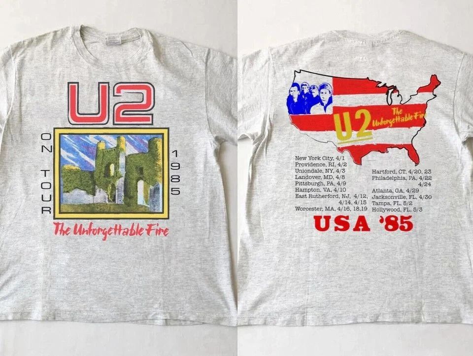 U2 On Tour 1985 T-Shirt, Double Sided T-Shirt Unisex T-shirt, Sweatshirt, Hoodie, Long Sleeve Tee - T-Shirt, Sweatshirt, Hoodie