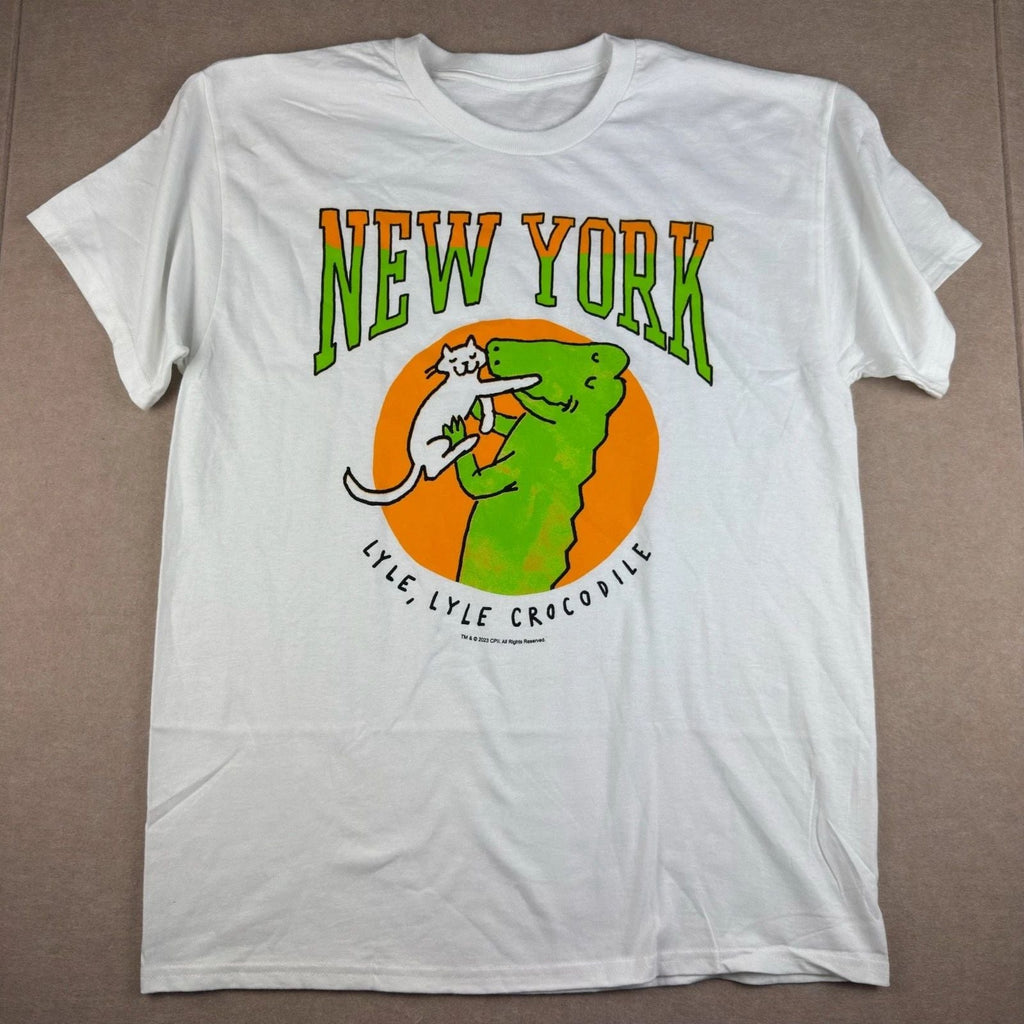 Lyle Lyle Crocodile New York Graphic T-Shirt Mens L White Cartoon Tee Unisex T-shirt, Sweatshirt, Hoodie, Long Sleeve Tee - T-Shirt, Sweatshirt, Hoodie