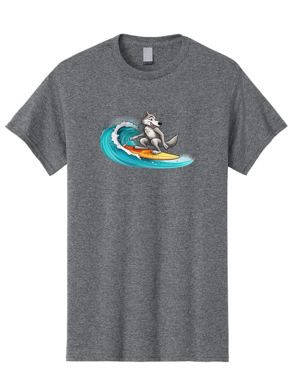 Surfing-Wolf-6 Mens Graphic Tee, 100% Cotton, Casual Summer Wear Unisex T-shirt, Sweatshirt, Hoodie, Long Sleeve Tee - T-Shirt, Sweatshirt, Hoodie