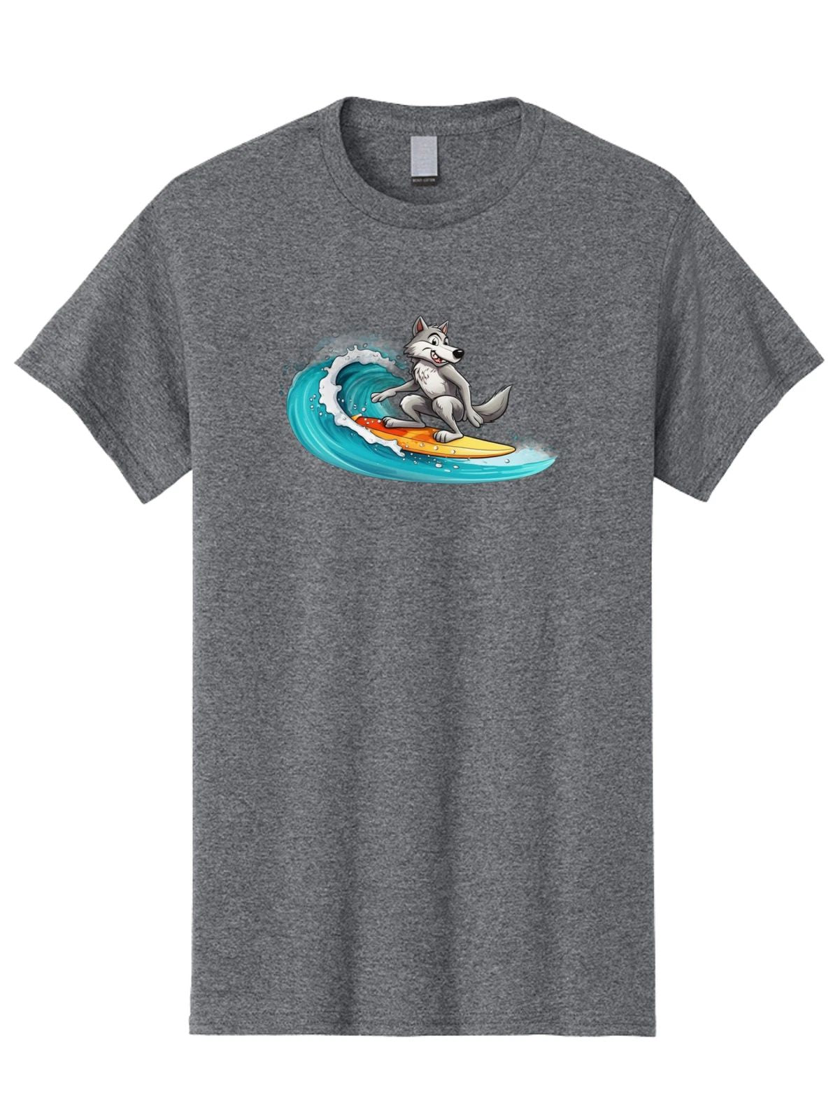Surfing-Wolf-6 Mens Graphic Tee, 100% Cotton, Casual Summer Wear Unisex T-shirt, Sweatshirt, Hoodie, Long Sleeve Tee - T-Shirt, Sweatshirt, Hoodie