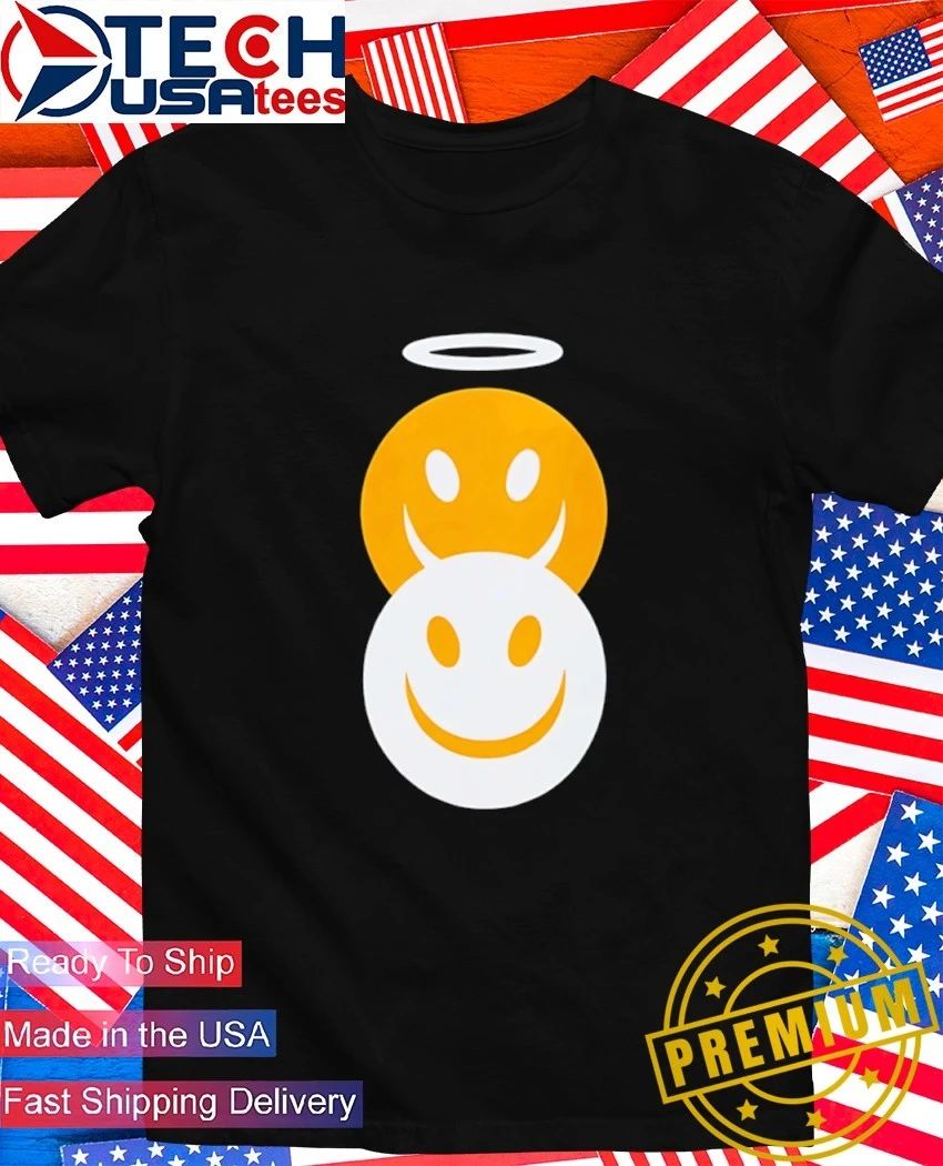 Angel and devil smiley shirt Unisex T-shirt, Sweatshirt, Hoodie, Long Sleeve Tee - T-Shirt, Sweatshirt, Hoodie