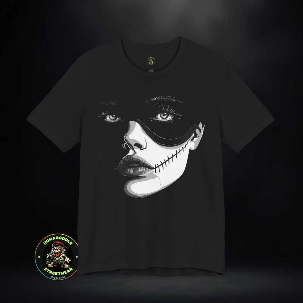Dead Dark Masked Face T-Shirt | Gothic Portrait Tee Unisex T-shirt, Sweatshirt, Hoodie, Long Sleeve Tee - T-Shirt, Sweatshirt, Hoodie