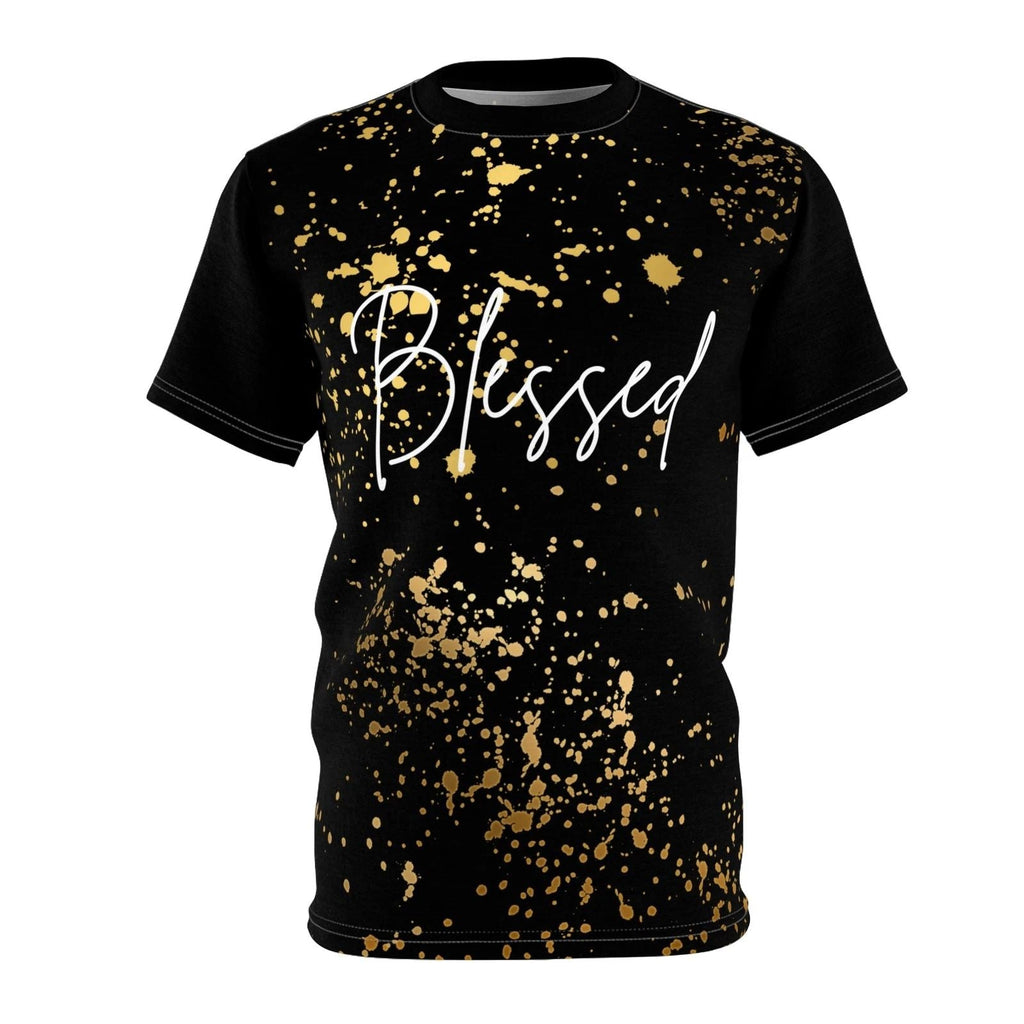 Blessed Unisex Cut & Sew Tee - Stylish Black Gold Splatter Design Unisex T-shirt, Sweatshirt, Hoodie, Long Sleeve Tee - T-Shirt, Sweatshirt, Hoodie