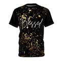 Blessed Unisex Cut & Sew Tee - Stylish Black Gold Splatter Design Unisex T-shirt, Sweatshirt, Hoodie, Long Sleeve Tee - T-Shirt, Sweatshirt, Hoodie
