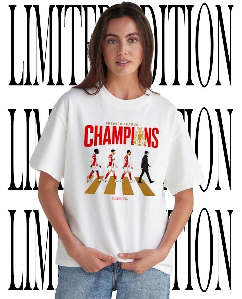 Arsenal Premier League Champions 2025-2026 Abbey Road shirt Unisex T-shirt, Sweatshirt, Hoodie, Long Sleeve Tee - T-Shirt, Sweatshirt, Hoodie