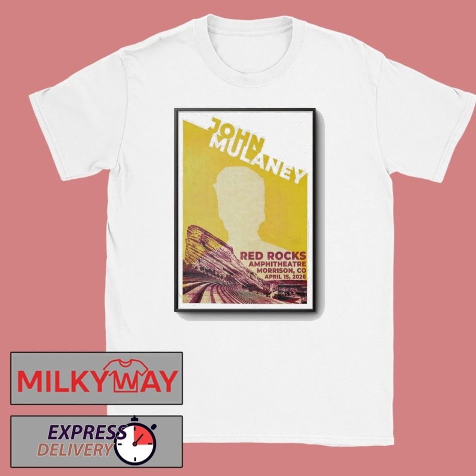 John Mulaney Apr 15 2026 Red Rocks Amphitheatre Show Poster shirt Unisex T-shirt, Sweatshirt, Hoodie, Long Sleeve Tee - T-Shirt, Sweatshirt, Hoodie