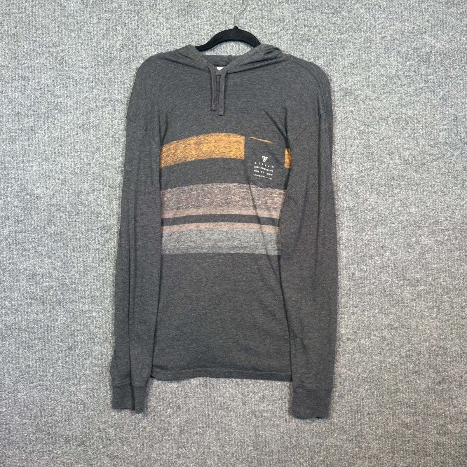 Vissla Shirt Mens Medium Gray Hooded Tshirt Long Sleeve Stretch Casual Surf Unisex T-shirt, Sweatshirt, Hoodie, Long Sleeve Tee - T-Shirt, Sweatshirt, Hoodie