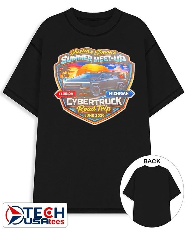 Justin and Simons Summer Meet-up Cybertruck Road Trip 2026 shirt Unisex T-shirt, Sweatshirt, Hoodie, Long Sleeve Tee - T-Shirt, Sweatshirt, Hoodie