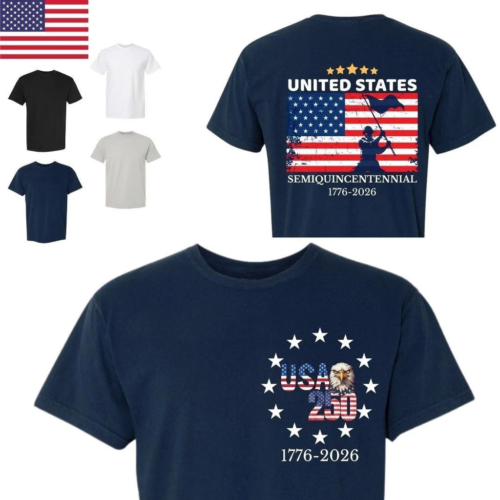 America 250 Years Independence Day Shirt | Front & Back 1776-2026 Eagle Tee Unisex T-shirt, Sweatshirt, Hoodie, Long Sleeve Tee - T-Shirt, Sweatshirt, Hoodie