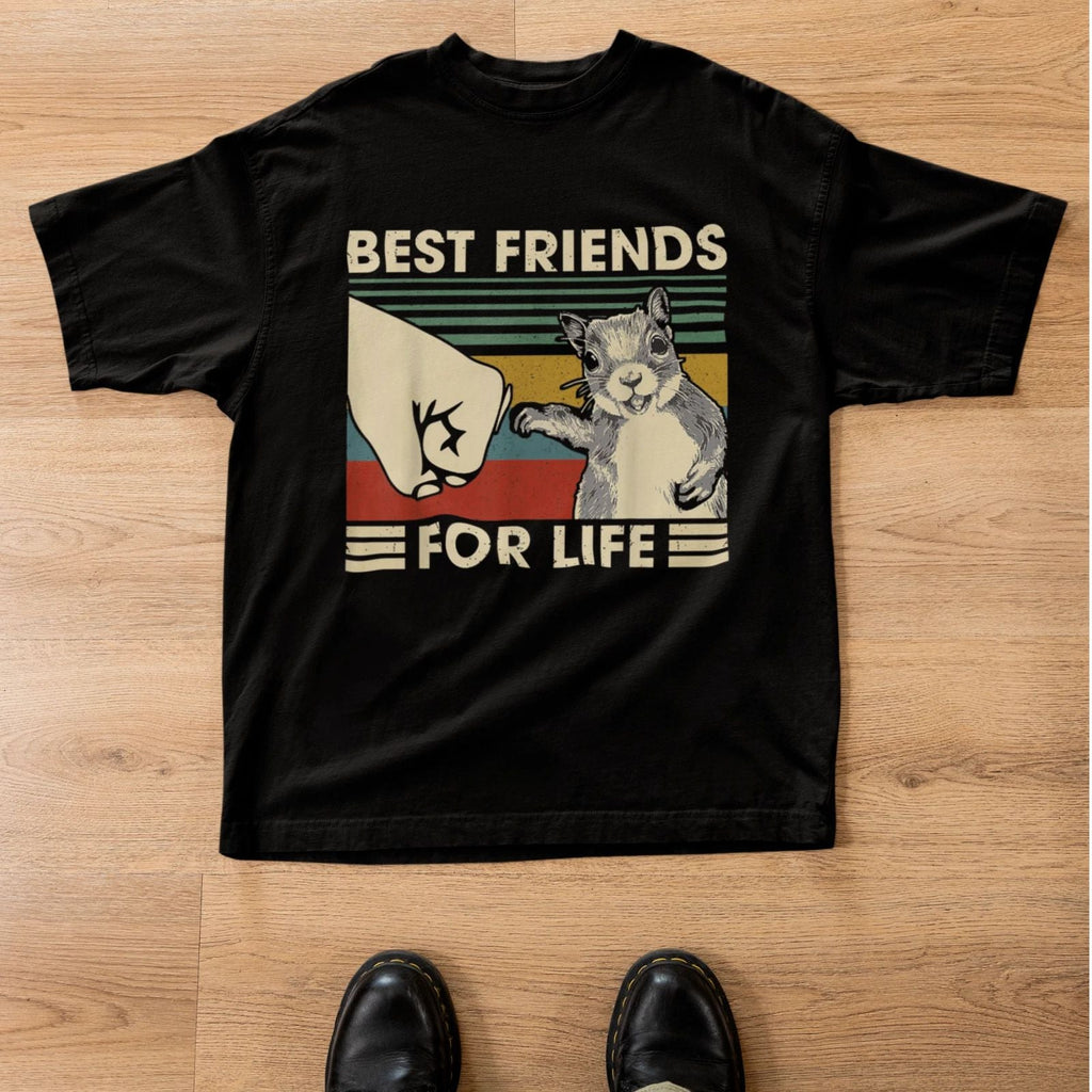 Best Friends For Life Squirrel Fist Bump Vintage Funny Animal T-Shirt Unisex T-shirt, Sweatshirt, Hoodie, Long Sleeve Tee - T-Shirt, Sweatshirt, Hoodie