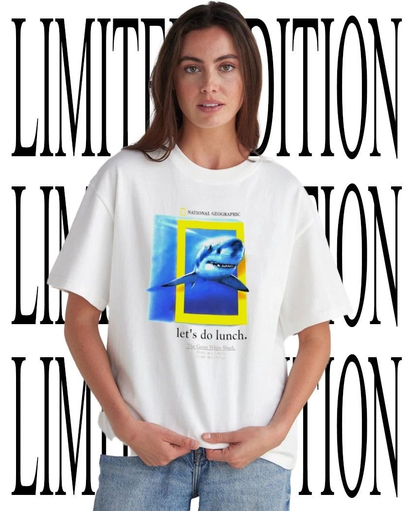 National Geographic lets do lunch the Great White Shark shirt Unisex T-shirt, Sweatshirt, Hoodie, Long Sleeve Tee - T-Shirt, Sweatshirt, Hoodie