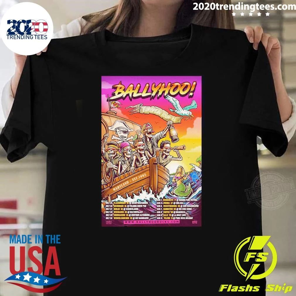 New Ballyhoo European Tour 2026 Poster Shirt Unisex T-shirt, Sweatshirt, Hoodie, Long Sleeve Tee - T-Shirt, Sweatshirt, Hoodie