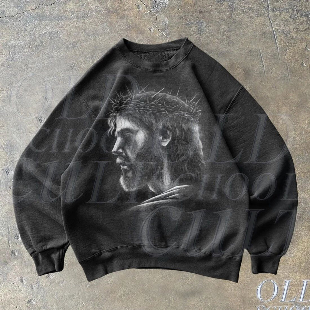 Jesus Vintage 90s Graphic Hoodie, Retro Y2k Jesus Hand Drawn Sweater, Unisex T-shirt, Sweatshirt, Hoodie, Long Sleeve Tee - T-Shirt, Sweatshirt, Hoodie