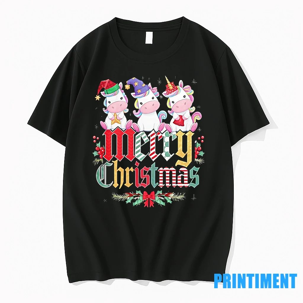 Three Cute Unicorns Merry Christmas Festive Tshirts Sweater Unisex T-shirt, Sweatshirt, Hoodie, Long Sleeve Tee - T-Shirt, Sweatshirt, Hoodie