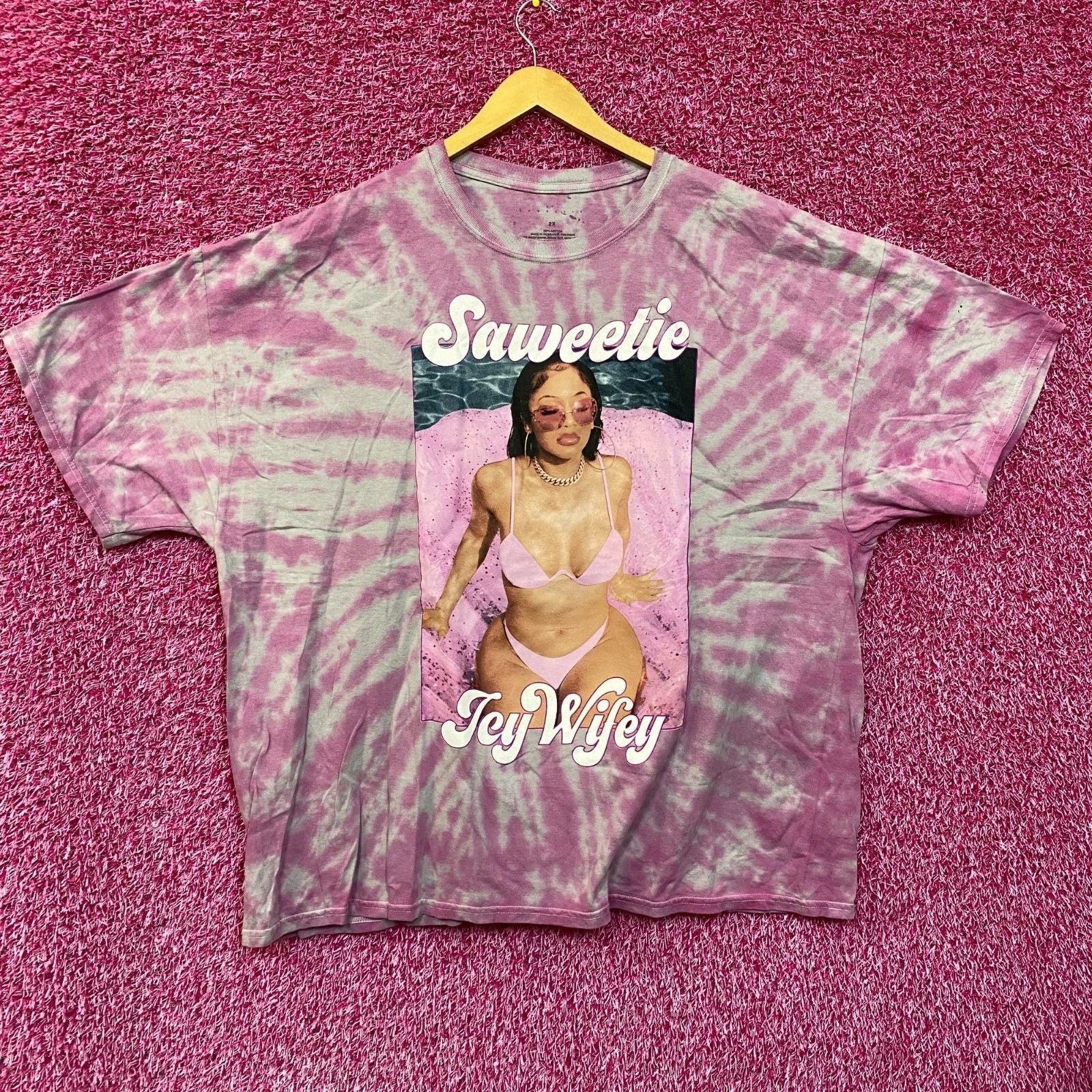 Saweetie Icy Wifey High Maintenance Oversized Rap Tie Dye 2X Unisex T-shirt, Sweatshirt, Hoodie, Long Sleeve Tee - T-Shirt, Sweatshirt, Hoodie