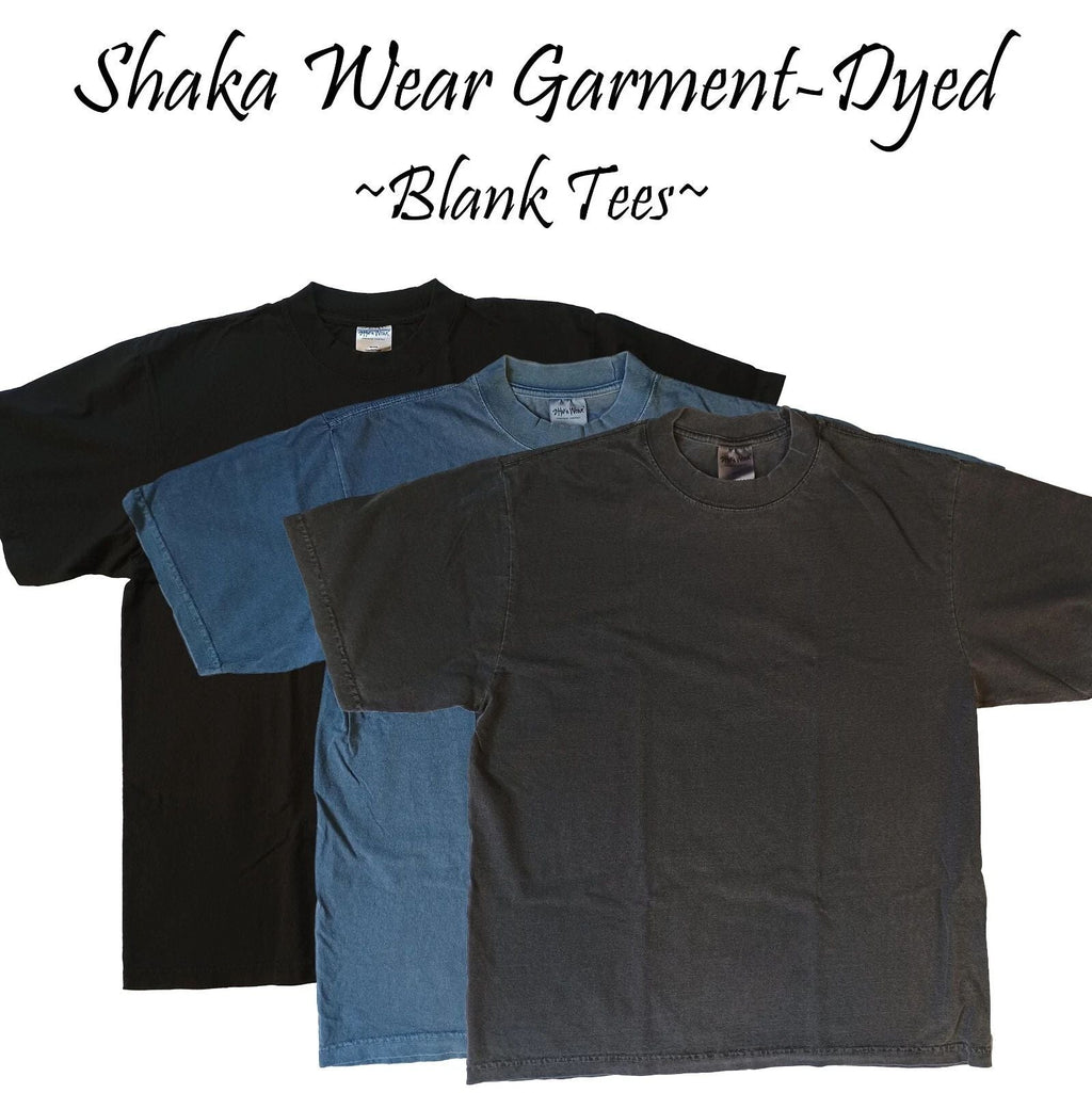 Heavyweight Blank Tee - Vintage Wash Unisex T-Shirt - Shaka Wear Garment Dyed Unisex T-shirt, Sweatshirt, Hoodie, Long Sleeve Tee - T-Shirt, Sweatshirt, Hoodie