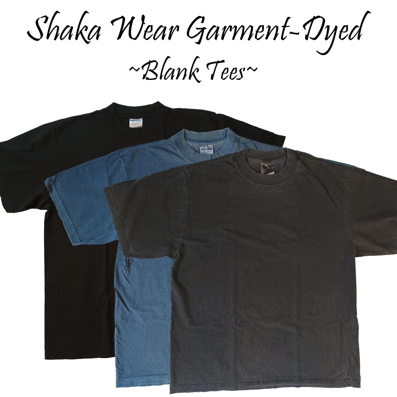 Heavyweight Blank Tee - Vintage Wash Unisex T-Shirt - Shaka Wear Garment Dyed Unisex T-shirt, Sweatshirt, Hoodie, Long Sleeve Tee - T-Shirt, Sweatshirt, Hoodie
