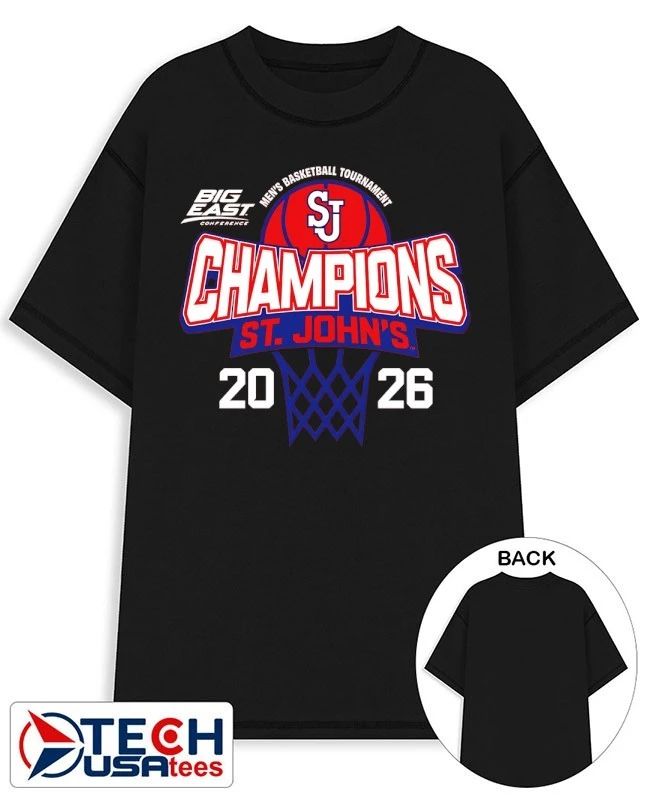 St. Johns Red Storm 2026 Big East Mens Basketball Tournament Champions shirt Unisex T-shirt, Sweatshirt, Hoodie, Long Sleeve Tee - T-Shirt, Sweatshirt, Hoodie