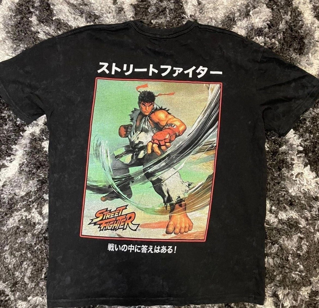 Street Fighter Ryu Graphic Acid Wash Graphic T-Shirt Unisex T-shirt, Sweatshirt, Hoodie, Long Sleeve Tee - T-Shirt, Sweatshirt, Hoodie