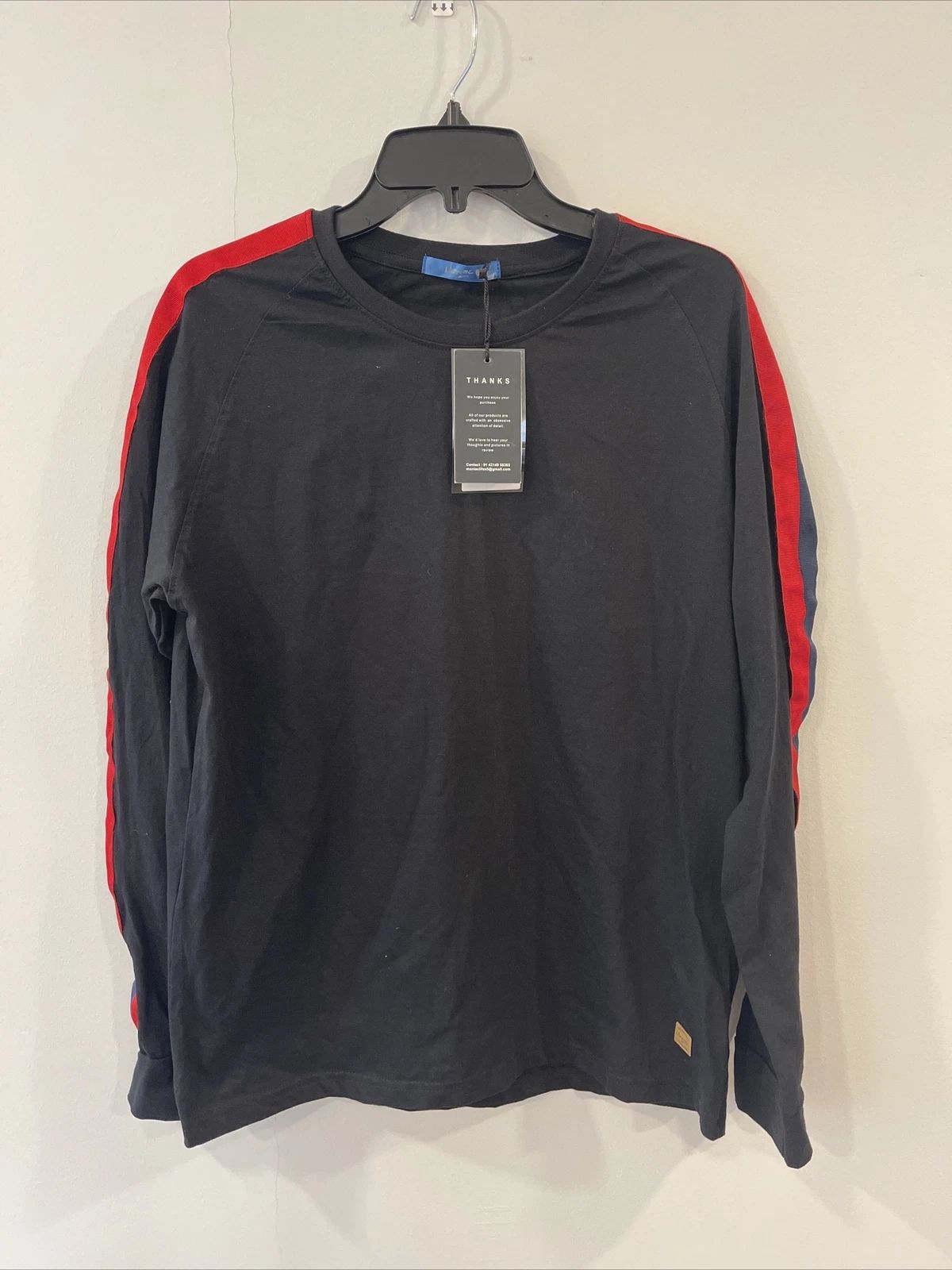 Mens Designer Maniac Curated Street Wear XL Long Sleeve T Black Red Navy NWT Unisex T-shirt, Sweatshirt, Hoodie, Long Sleeve Tee - T-Shirt, Sweatshirt, Hoodie
