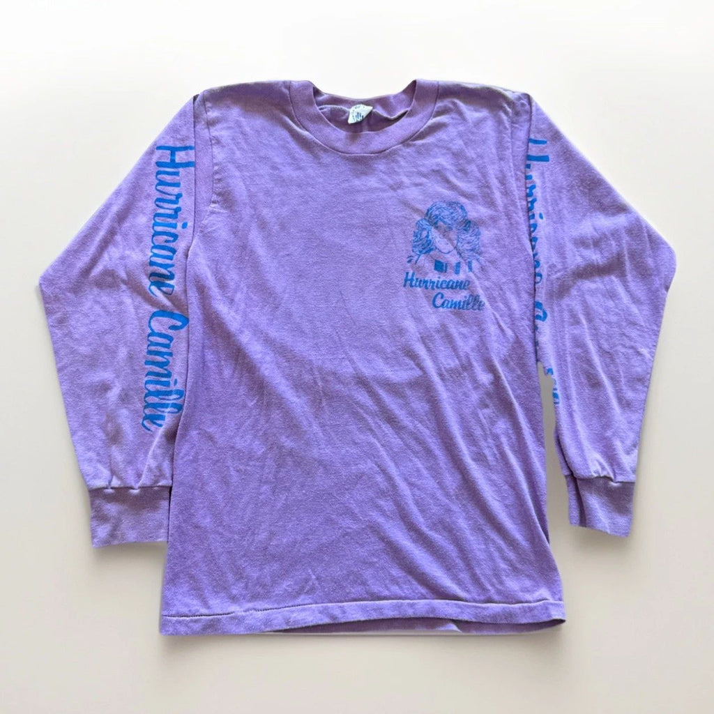 Vintage Surf Shirt Mens M Hurricane Camille Purple 80s Beach Summer Unisex T-shirt, Sweatshirt, Hoodie, Long Sleeve Tee - T-Shirt, Sweatshirt, Hoodie