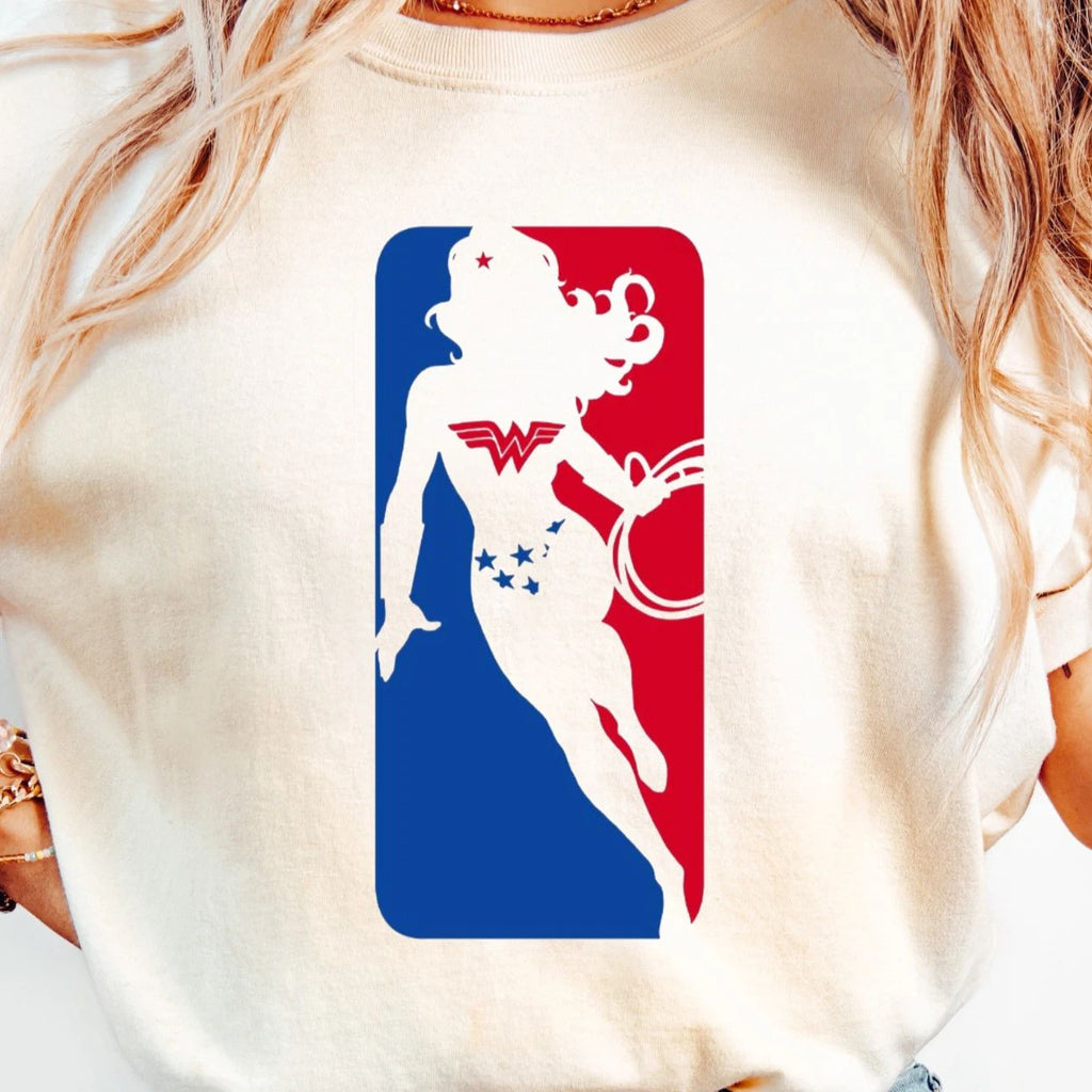 Wonder Woman Inspired B-Ball Shirt, Basketball Tee, Empowering T-Shirt, WNBA Unisex T-shirt, Sweatshirt, Hoodie, Long Sleeve Tee - T-Shirt, Sweatshirt, Hoodie