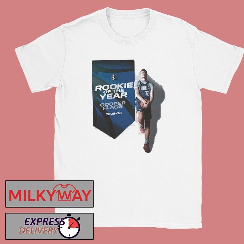 Cooper Flagg Rookie Of The Year NBA 2026 Dallas Mavericks shirt Unisex T-shirt, Sweatshirt, Hoodie, Long Sleeve Tee - T-Shirt, Sweatshirt, Hoodie