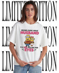 Minion couple behind every great husband is a wife rolling her eyes shirt Unisex T-shirt, Sweatshirt, Hoodie, Long Sleeve Tee - T-Shirt, Sweatshirt, Hoodie
