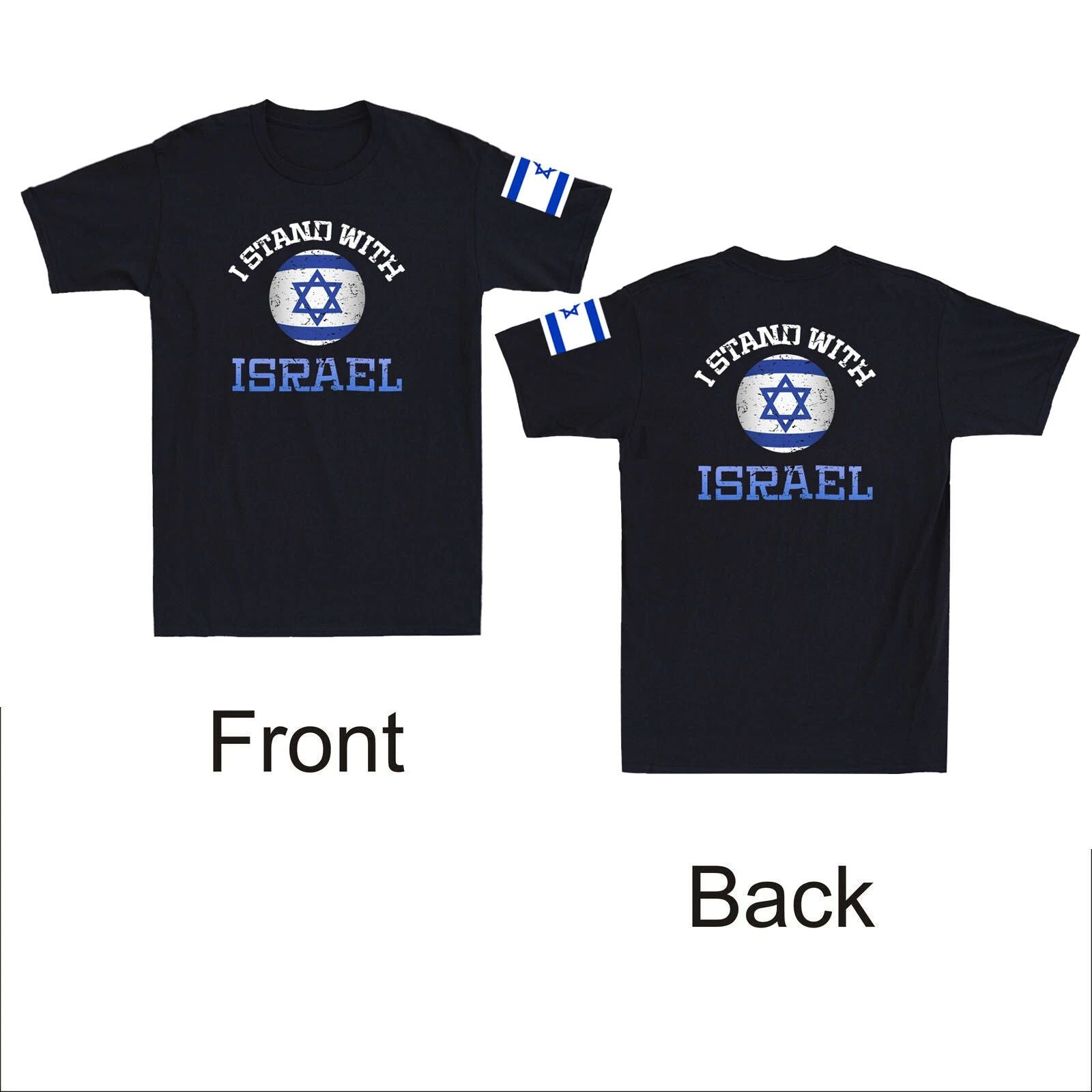 I Stand With Israel Pro Israel Jewish Heritage Israeli Flag Retro Men's T-Shirt Unisex T-shirt, Sweatshirt, Hoodie, Long Sleeve Tee - T-Shirt, Sweatshirt, Hoodie