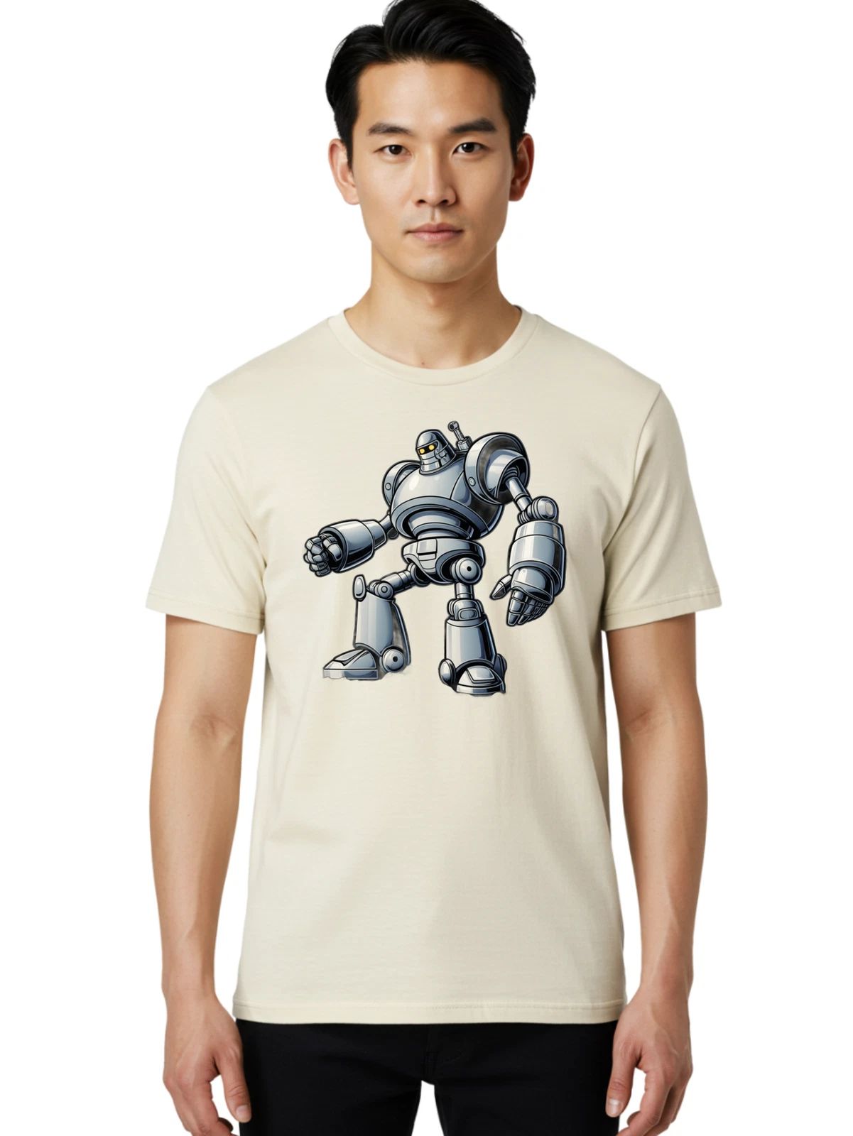 Silver-Robot Mens Graphic Tee, 100% Cotton, Casual Summer Wear Unisex T-shirt, Sweatshirt, Hoodie, Long Sleeve Tee - T-Shirt, Sweatshirt, Hoodie