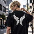 Dark Angel Wings T-Shirt Men Black Gothic Streetwear Back Print Graphic Tee Unisex T-shirt, Sweatshirt, Hoodie, Long Sleeve Tee - T-Shirt, Sweatshirt, Hoodie
