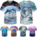 Cute Dolphin Short Sleeve 3D printed T-shirt Summer men's fashion Casual Tops Unisex T-shirt, Sweatshirt, Hoodie, Long Sleeve Tee - T-Shirt, Sweatshirt, Hoodie