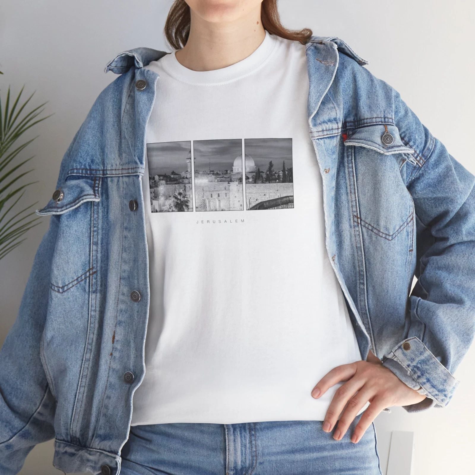 Jerusalem T Shirt, Unisex Apparel Tee, Travel Gift Idea, Vintage Minimal Style Unisex T-shirt, Sweatshirt, Hoodie, Long Sleeve Tee - T-Shirt, Sweatshirt, Hoodie