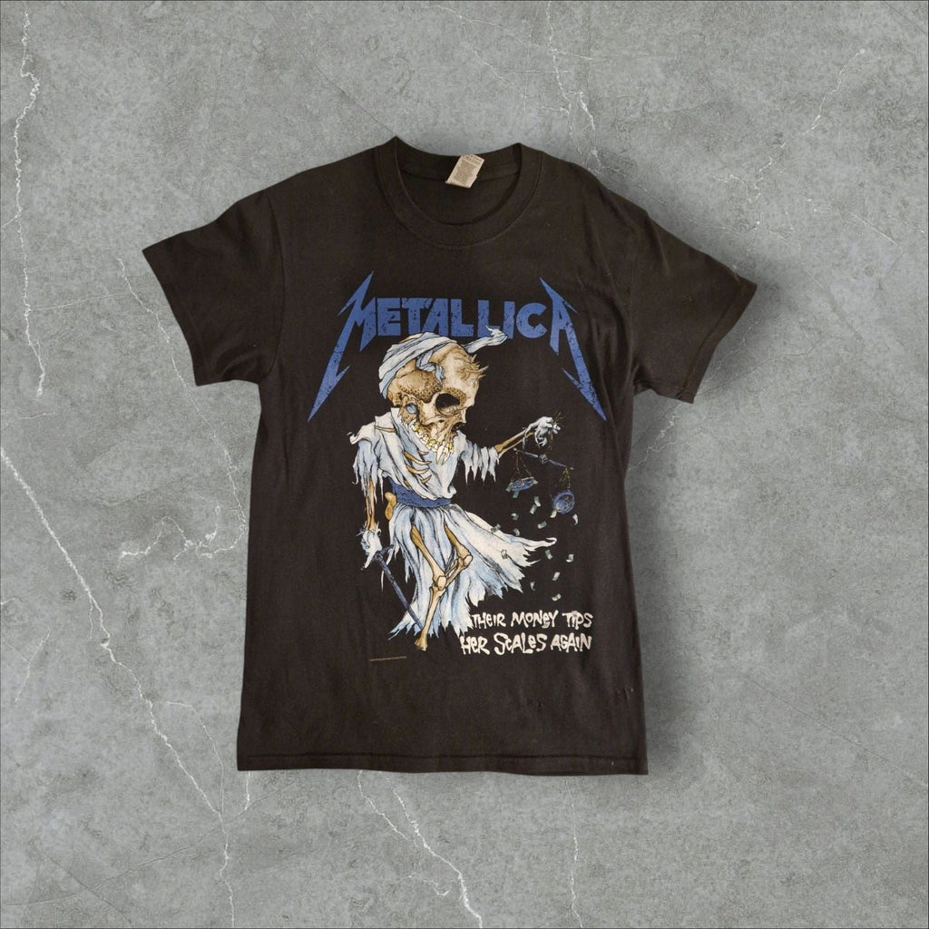 Modern Metallica Their Money Tips Her Scales Again Shirt Gildan Size S Unisex T-shirt, Sweatshirt, Hoodie, Long Sleeve Tee - T-Shirt, Sweatshirt, Hoodie