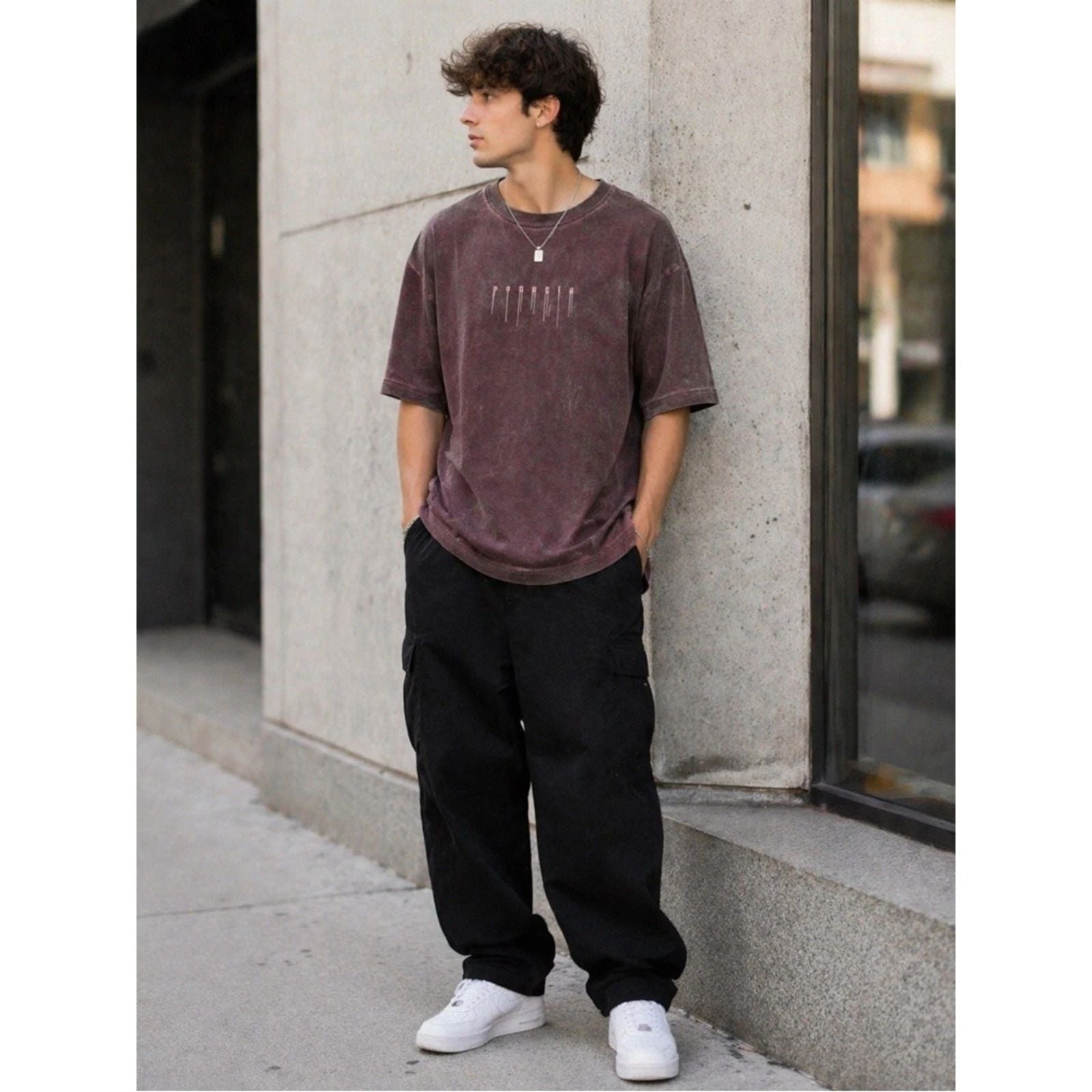 YoungLA Washed Brown/PurpleOversized Tee Acid Wash Streetwear Graphic T-Shirt L Unisex T-shirt, Sweatshirt, Hoodie, Long Sleeve Tee - T-Shirt, Sweatshirt, Hoodie