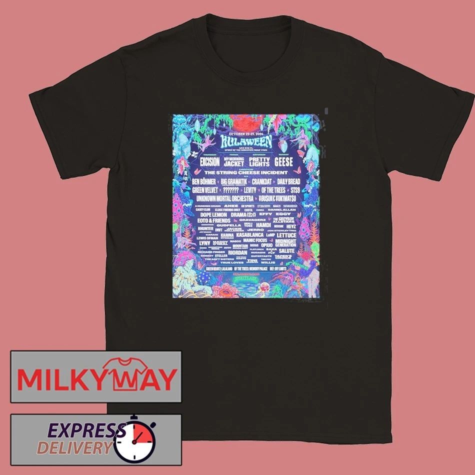 Hullaween 2026 Full Lineup Poster At Live Oak Florida Spirit Of The Suwannee Music Park From October 22 To 25 2026 Two Sided T-Shirt - T-Shirt, Sweatshirt, Hoodie