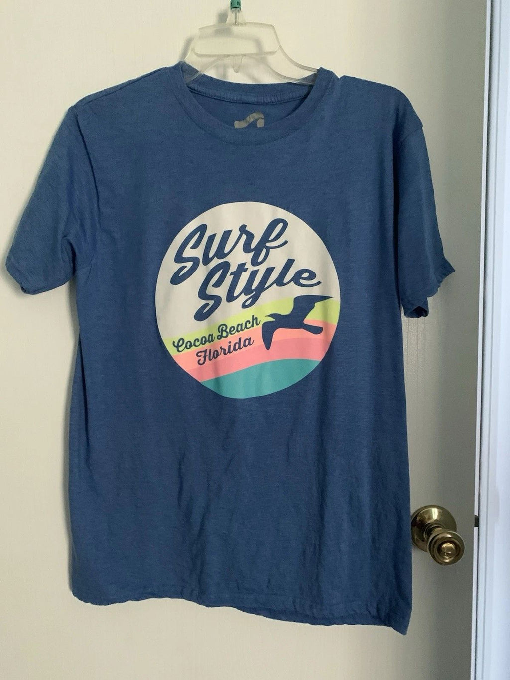 Vintage Cocoa Beach Fl Surf Style Graphic T-Shirt Blue Medium Unisex T-shirt, Sweatshirt, Hoodie, Long Sleeve Tee - T-Shirt, Sweatshirt, Hoodie