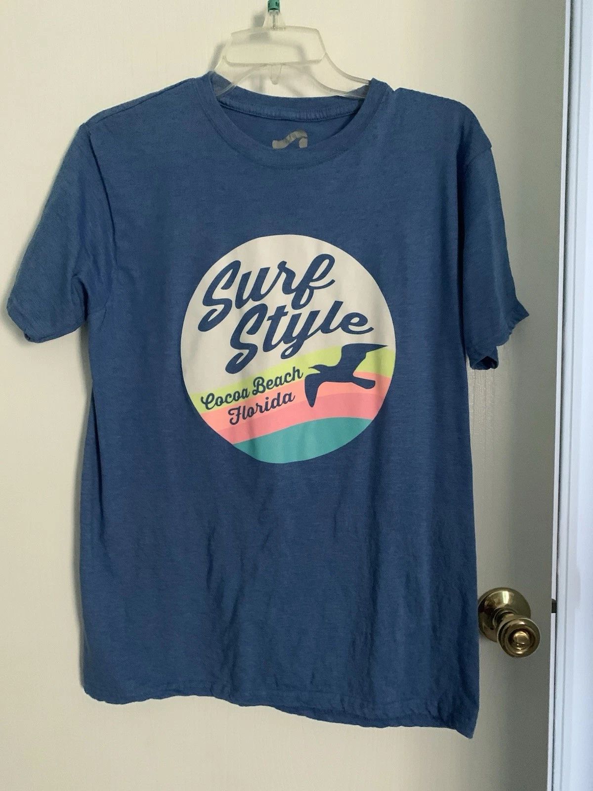 Vintage Cocoa Beach Fl Surf Style Graphic T-Shirt Blue Medium Unisex T-shirt, Sweatshirt, Hoodie, Long Sleeve Tee - T-Shirt, Sweatshirt, Hoodie