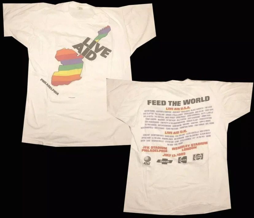 New Vintage Live Aid 1985 Philadelphia Concert T Shirt Unisex T-shirt, Sweatshirt, Hoodie, Long Sleeve Tee - T-Shirt, Sweatshirt, Hoodie