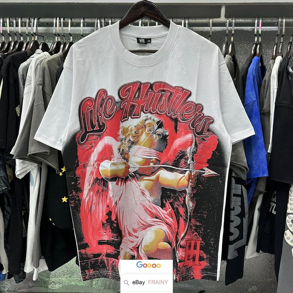 MEN WOMEN SUMMER ANGEL CUPID T SHIRT HIGH STREET RHINESTONE HIPHOP SHORT TOP TEE Unisex T-shirt, Sweatshirt, Hoodie, Long Sleeve Tee - T-Shirt, Sweatshirt, Hoodie