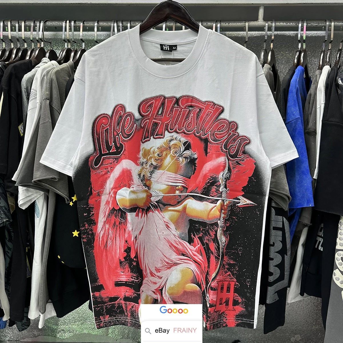 MEN WOMEN SUMMER ANGEL CUPID T SHIRT HIGH STREET RHINESTONE HIPHOP SHORT TOP TEE Unisex T-shirt, Sweatshirt, Hoodie, Long Sleeve Tee - T-Shirt, Sweatshirt, Hoodie