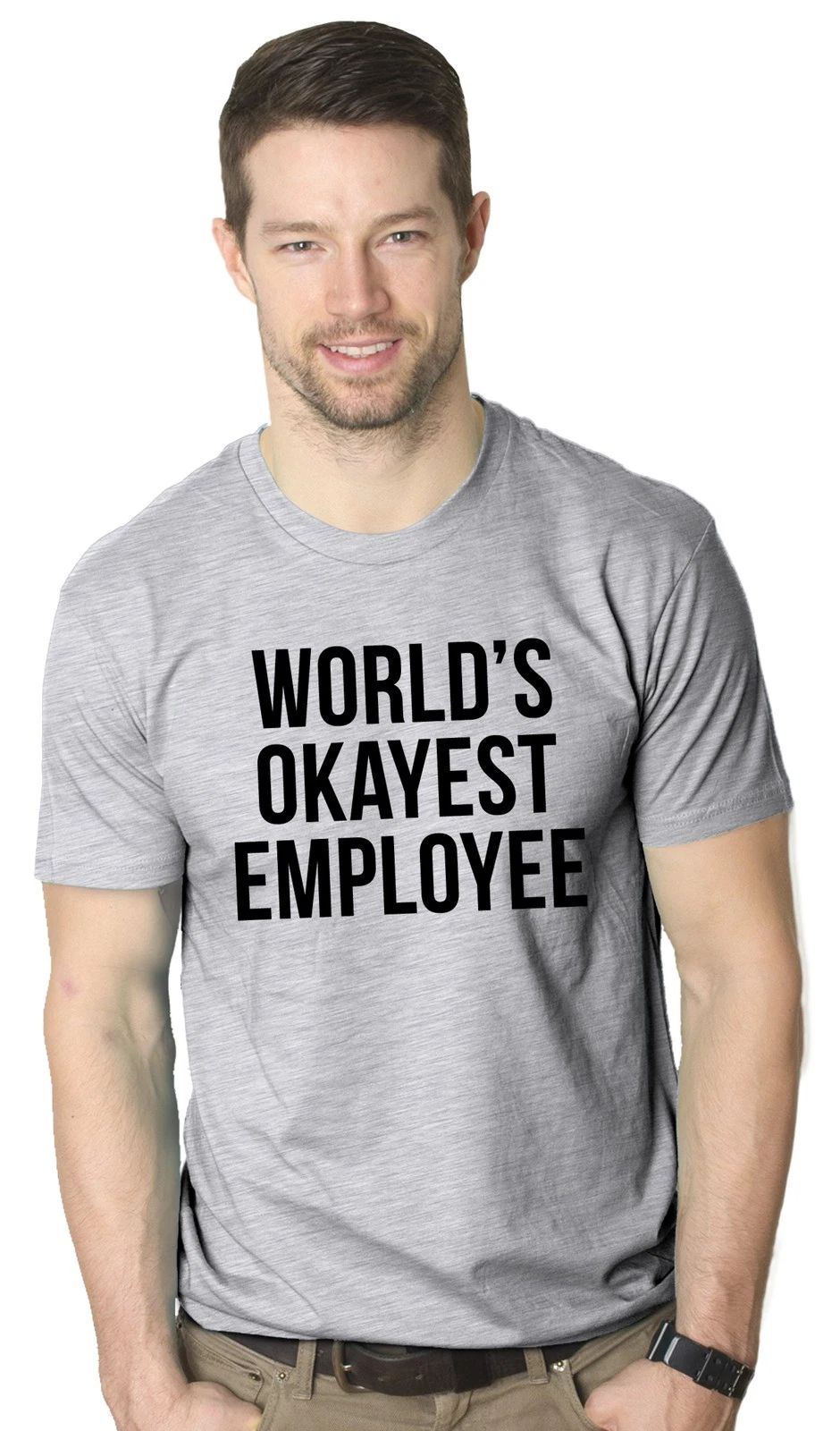 Mens Worlds Okayest Employee T Shirt Funny Sarcastic Office Manager Tee Unisex T-shirt, Sweatshirt, Hoodie, Long Sleeve Tee - T-Shirt, Sweatshirt, Hoodie