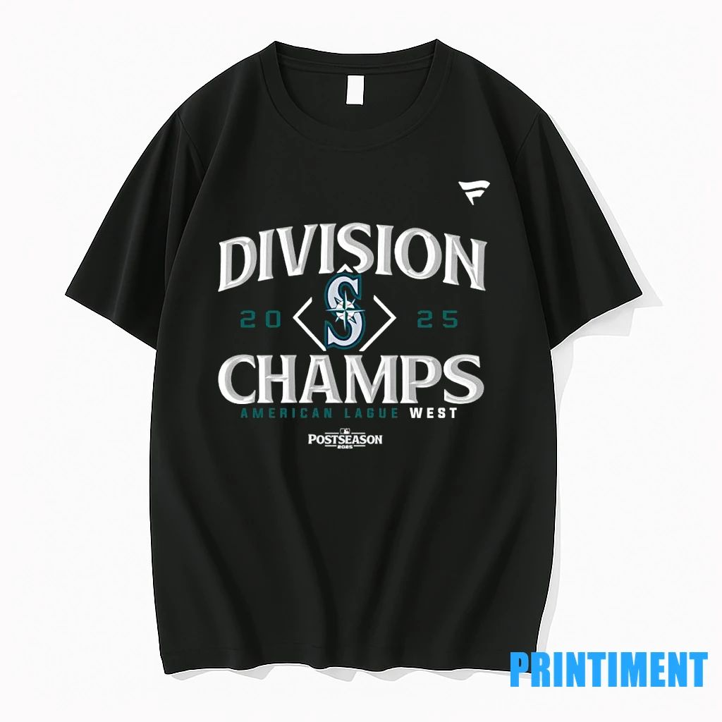 Seattle Mariners 2025 Al West Division Champions Tshirts Sweater Unisex T-shirt, Sweatshirt, Hoodie, Long Sleeve Tee - T-Shirt, Sweatshirt, Hoodie